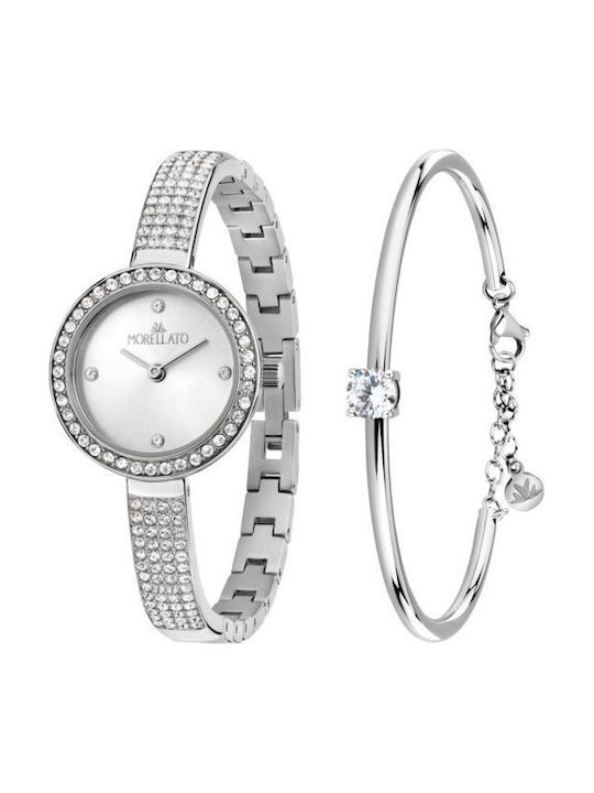 Women's 24mm Battery-Powered Watch with Silver Stainless Steel Bracelet