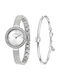 Women's 24mm Battery-Powered Watch with Silver Stainless Steel Bracelet