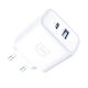 3MK Wireless Charger with USB-A Port and USB-C Port 20W Quick Charge 3.0 White (Dualcharge)