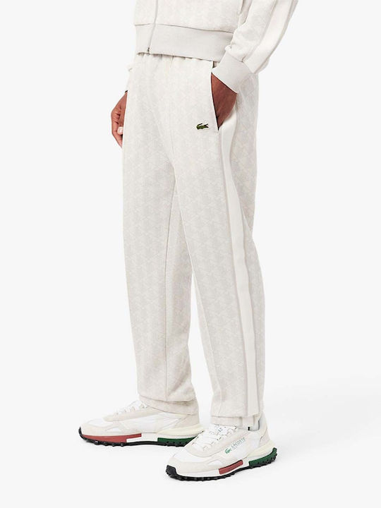 Lacoste Долнище на анцуг в цвят екрю