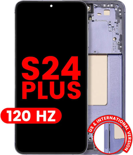 Ansamblu OLED Cu Ramă Samsung Galaxy S24 Plus 5G Versiunea SUA și Internațională Aftermarket Plus 120 Hz Violet Cobalt