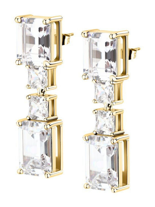 Karl Lagerfeld Lights Earr Brass Yg Cz White 4.1cm