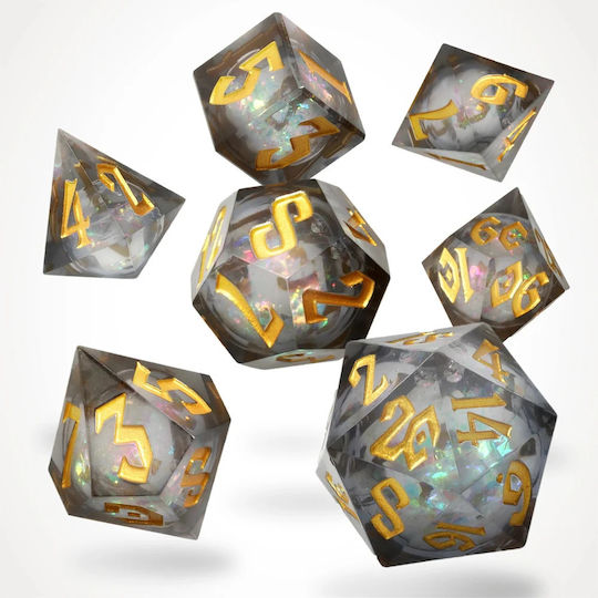 Set de zaruri RPG Orbeus cu nucleu lichid