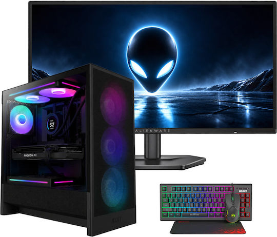 Vengeance Area-V56 NZXT Edition Gaming Desktop PC (Ryzen 7-5700X/32 GB DDR4/1 TB SSD/GeForce RTX 5050/Kein Betriebssystem) und Monitor Dell Alienware AW2726DL 27'' QHD 280 Hz IPS