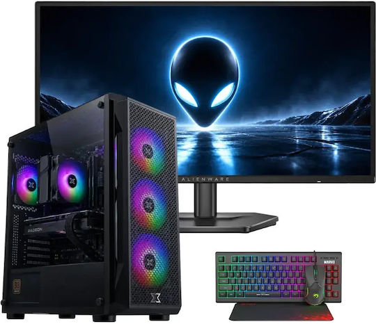Vengeance ZeroGravity-V76 Gaming-Desktop-PC (Ryzen 7-5700X/32 GB DDR4/1 TB SSD/Radeon RX 7600/Kein Betriebssystem) und Dell Alienware AW2726DL Monitor 27'' QHD 280 Hz IPS