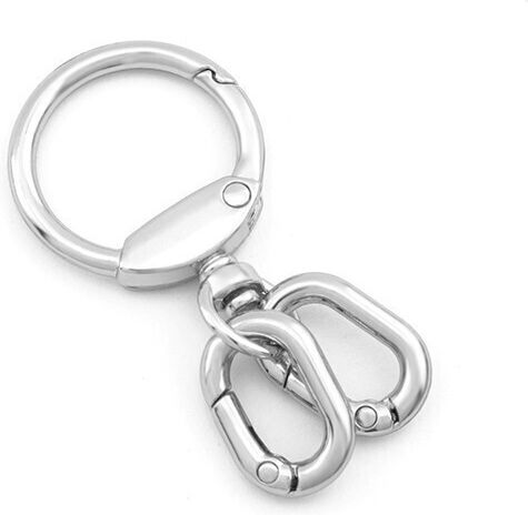 Metal Keyring Link 55x28mm Aloe Imitation Rhodium Imitation Rhodium 2 Pcs