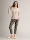 Infiore Winter Women's Pyjama Set Ecru