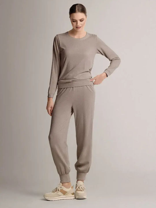 Infiore Winter Women's Beige Pyjama Set