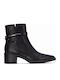Leder Damenstiefeletten Schwarz