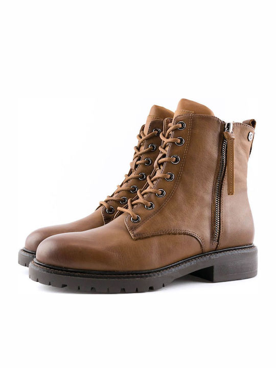Braune Damen-Lederstiefeletten