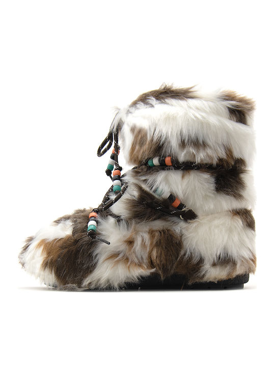 Steve Madden Braune Lederstiefeletten für Damen mit Pelz