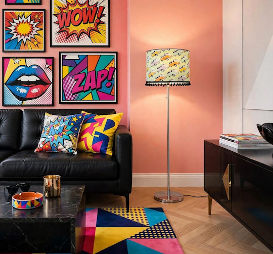 Floor Lamp with E27 Bulb Holder Multicolour