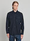 Langärmeliges Overshirt in normaler Passform Blau