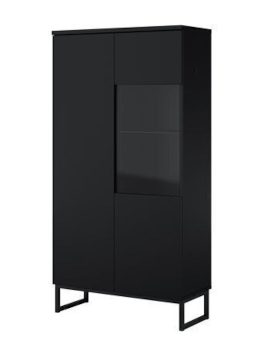 Bücherregal mit LED Velsora 105 Schwarz 80x35x1...