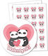 LearnHow Αυτοκόλλητα Valentine's - Pandas 24τμχ