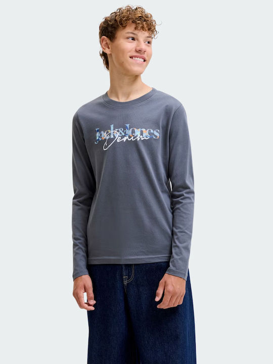 Jack & Jones Kinder-T-Shirt Grau Crew Neck