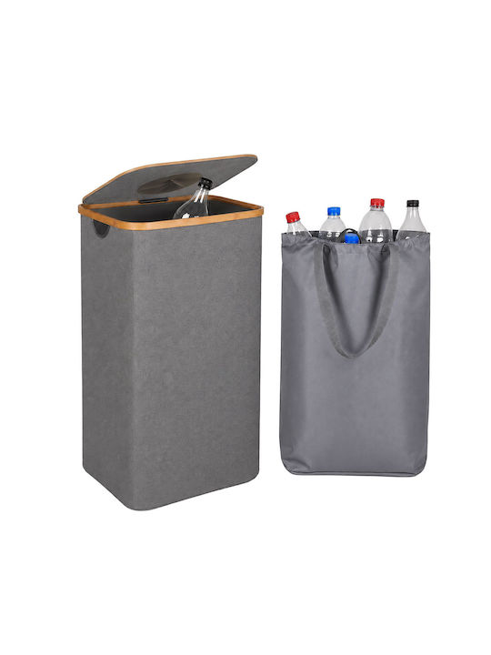Relaxdays Coș de Reciclare din Plastic 100 l Gri