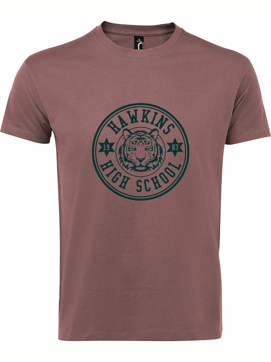 Tstudio Unisex T-shirt Hawkins High School Stranger Things Ροζ