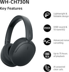 Sony WH-CH730N Bluetooth / 3.5mm με 75 ώρες Λειτουργίας Μαύρα Sony WH-CH730N Bluetooth / 3.5mm με 75 ώρες Λειτουργίας Μαύρα