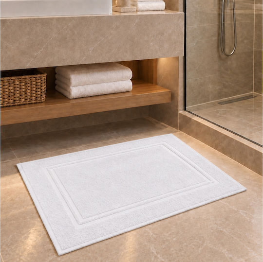 Nicefeelings Set of 6 White Hotel Bathroom Mats 50x70cm