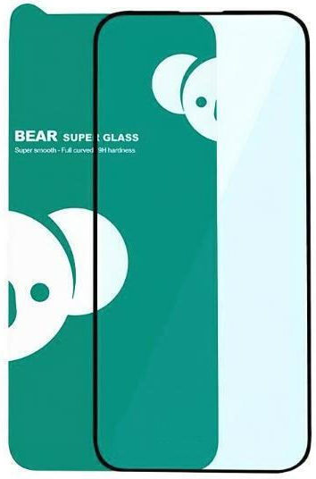 Bear Super Hard Защитно Фолио за Apple iPhone 17e 16e 14 13 Pro 13, Закалено Стъкло, Full Glue, 3D, Черно