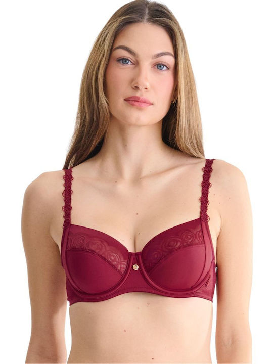 Lisca Burgundy Bra without Padding with Underwire