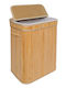 Relaxdays Bamboo Laundry Basket 72 L with Lid 60x40x30 cm White