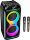 Hoco Караоке тонколона със безжични микрофони и светлинни ефекти DS76 Magic RGB Черна