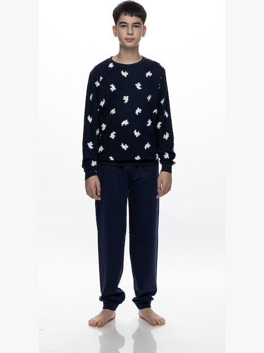 Galaxy Pijama de Iarnă pentru Copii Albastră
