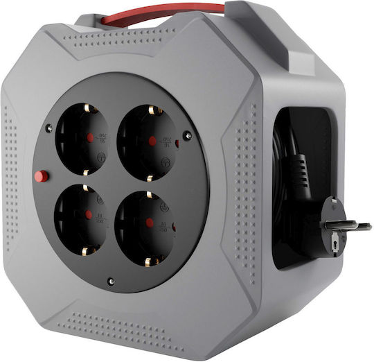 Commel Extension Cord Reel with 10m Cable, 3 x 1.5mm² Cross Section and Grounding