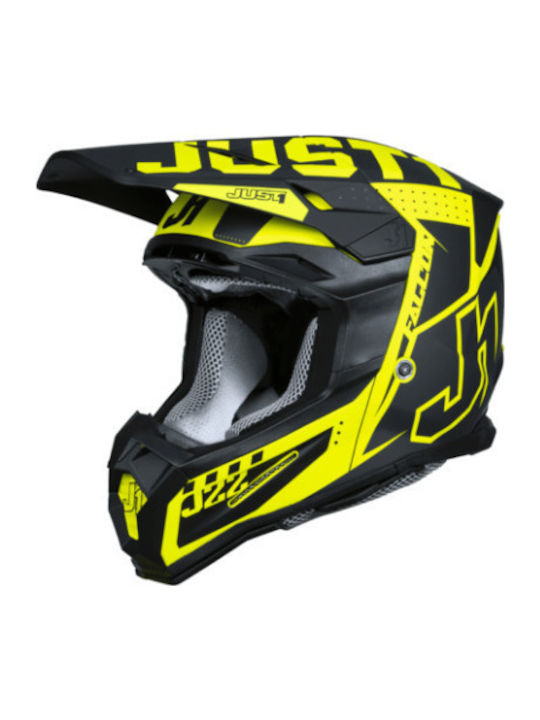 Just1 Racing J-22 F Motocross ECE 22.06 Falcon Titanium/Black/Fluo Yellow