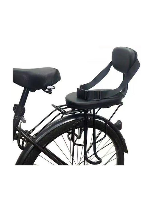 Olympus Schwarzer Kinderfahrradsitz für den Gepäckträger am Fahrrad