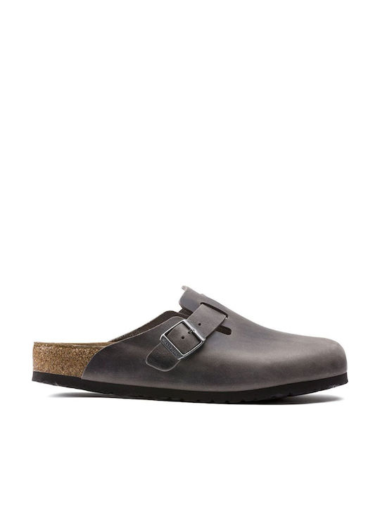 Birkenstock Boston Damen-Lederclogs Beige