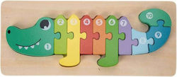 Wooden Kids Puzzle Crocodile 10pcs FreeOn