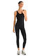 Training Damen-Ganzkörperleggings Schwarz