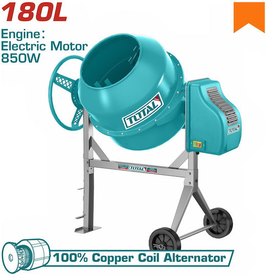 Total Μπετονιέρα Ηλεκτροκίνητη 850W 180lt