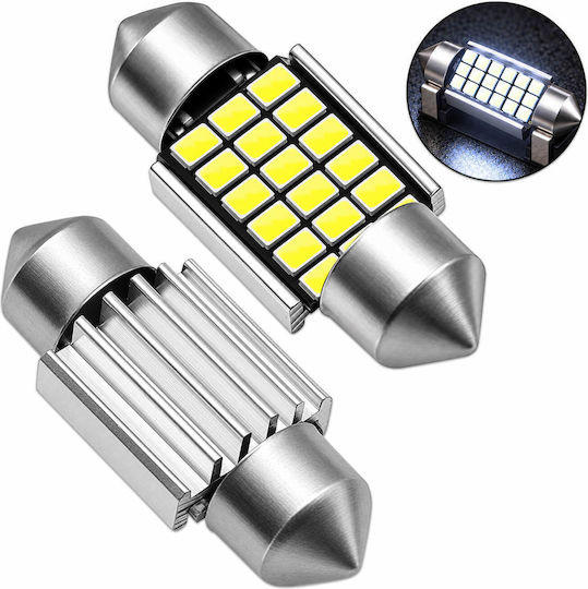 C5W LED Innenraumleuchte 31 mm Canbus 12 V 18 SMD 6500 K Kaltweiß 2 Stück X-Wheat