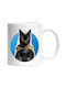 Portret de Pisică Supereroi, Pisică Batman în Costum, Pisică cu Pelerină, Pisică Feroce, Pentru Iubitorii de Pisici, Animale Cană Ceramică Albă 330ml (Personalizată)