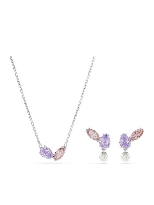 Swarovski Σετ με Κολιέ & Σκουλαρίκια με Πέτρες