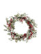 Edelman Illuminated Christmas Decorative Wreath with 50 cm Diameter Pine Berries Green