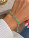 Damenarmband mit Blumenmotiv aus vergoldetem Stahl