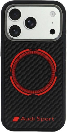 Audi Case RSQ Carbon Fiber Sport Red Circle MagSafe iPhone 18 Pro 17 Pro Black AUS-TPUPCMIP18P-RSQ/D5-BK