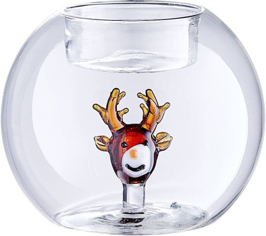 Butlers Weihnachtlicher Glas-Kerzenhalter 8 cm (Verschiedene Designs)