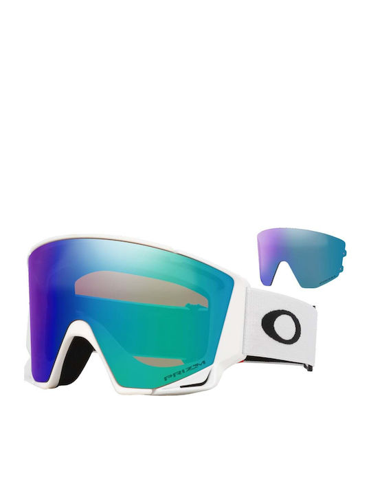 Oakley Mască de Schi și Snowboard pentru Adulți Albă cu Lentilă Roz