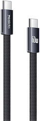 Yesido Плосък / плетен кабел USB-C мъжки - USB-C 60W черен 1m Yesido Плосък / плетен кабел USB-C мъжки - USB-C 60W черен 1m
