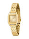 Women's Battery-Powered Watch with Gold Metal Bracelet