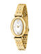 Oval Women's Watch 23mm Battery with Gold Metal Bracelet