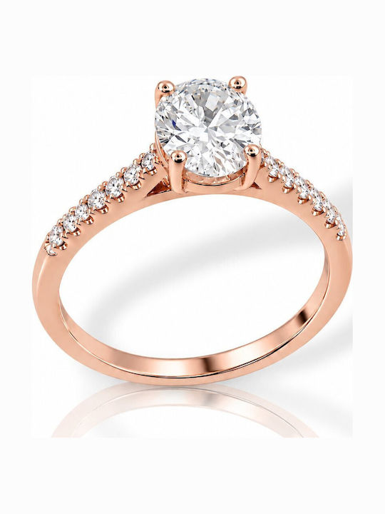Mentzos Einzelner Stein Ringe aus Roségold 18K Mentzos Einzelner Stein Ringe aus Roségold 18K