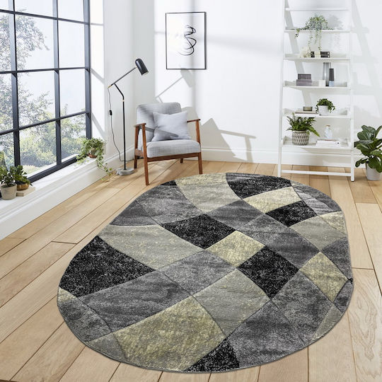 Mara RR00A Rectangular Rug Grey 150x230cm Oval Rugs Mara RR00A Dark Grey White 150X230cm