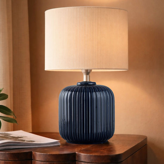 InTheBox Nim Ceramic Table Lamp for E14 Socket with White Shade and Blue Base